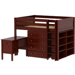 Maxtrix Full Mid Loft Bed With Straight Ladder, Storage + Desk 12 Maxtrix Full Mid Loft Bed With Straight Ladder, Storage + Desk -Babyletto Store KING23L CP