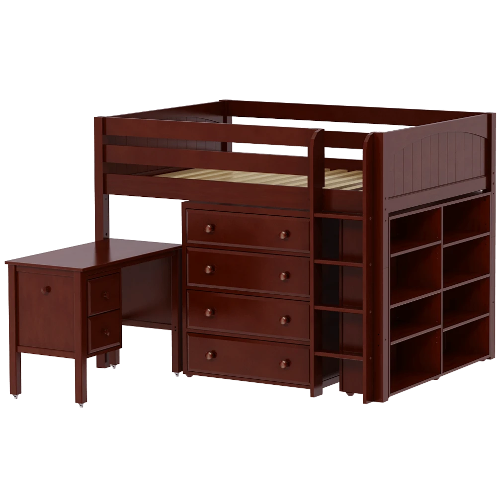 Maxtrix Full Mid Loft Bed With Straight Ladder, Storage + Desk 4 Maxtrix Full Mid Loft Bed With Straight Ladder, Storage + Desk - Image 2