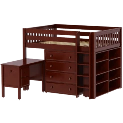 Maxtrix Full Mid Loft Bed With Straight Ladder, Storage + Desk 13 Maxtrix Full Mid Loft Bed With Straight Ladder, Storage + Desk -Babyletto Store KING23L CS