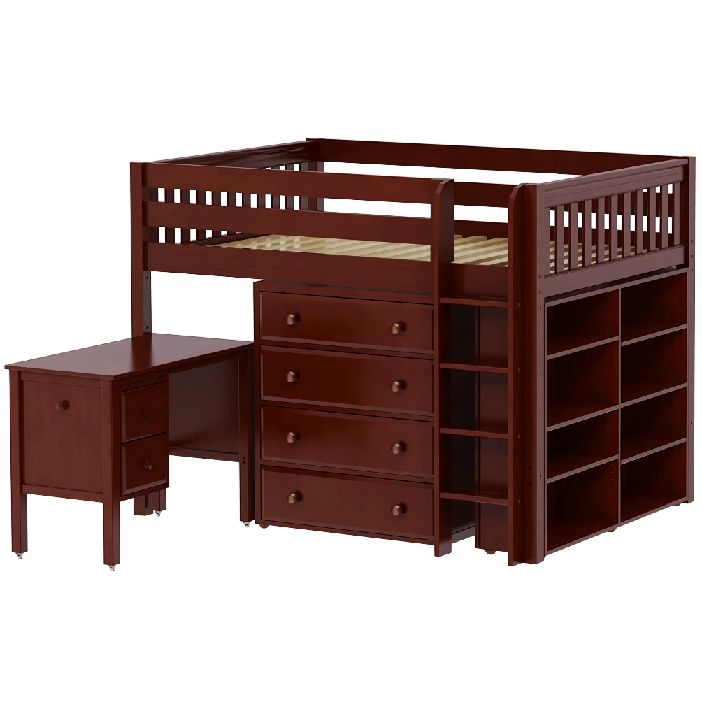 Maxtrix Full Mid Loft Bed With Straight Ladder, Storage + Desk 5 Maxtrix Full Mid Loft Bed With Straight Ladder, Storage + Desk - Image 3