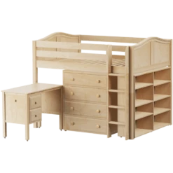 Maxtrix Full Mid Loft Bed With Straight Ladder, Storage + Desk 16 Maxtrix Full Mid Loft Bed With Straight Ladder, Storage + Desk -Babyletto Store KING23L NC