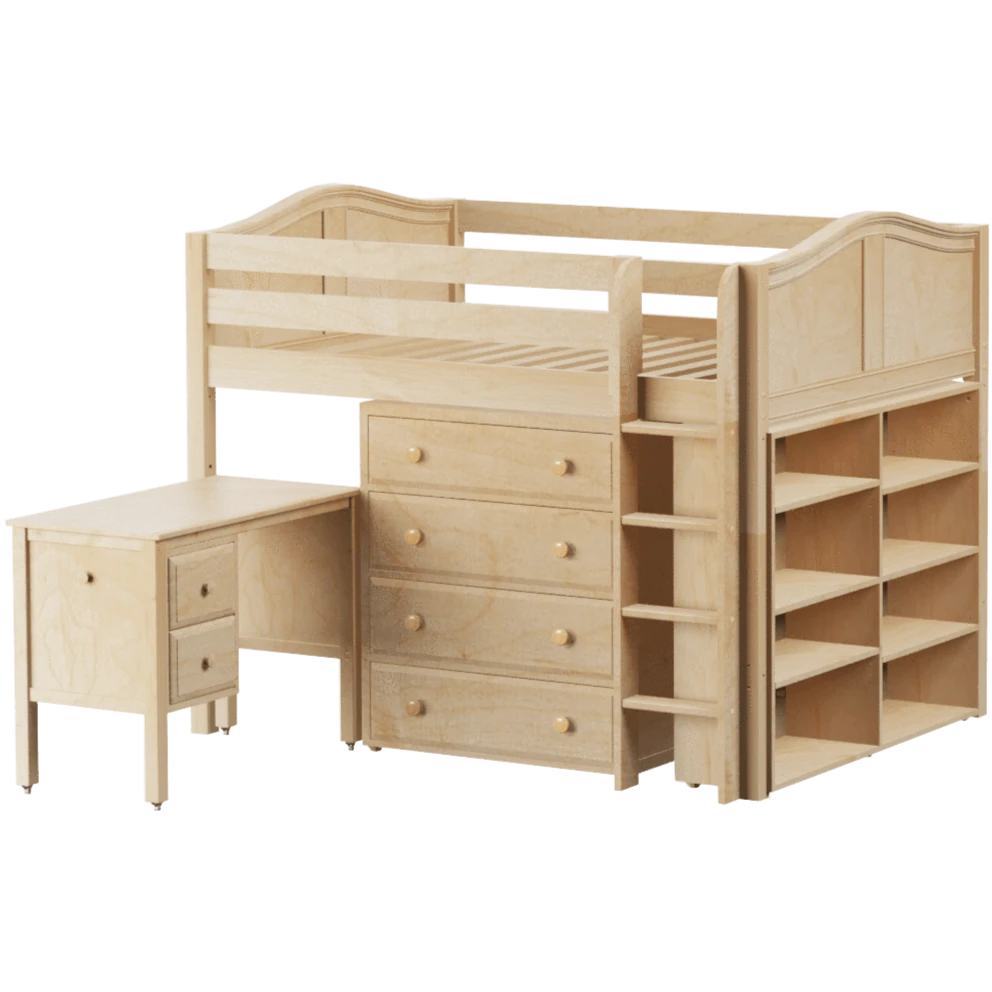 Maxtrix Full Mid Loft Bed With Straight Ladder, Storage + Desk 8 Maxtrix Full Mid Loft Bed With Straight Ladder, Storage + Desk - Image 6