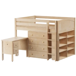 Maxtrix Full Mid Loft Bed With Straight Ladder, Storage + Desk 15 Maxtrix Full Mid Loft Bed With Straight Ladder, Storage + Desk -Babyletto Store KING23L NP