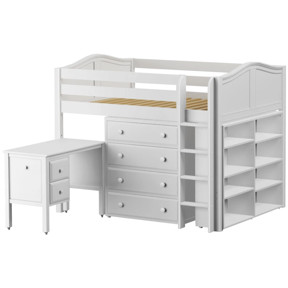 Maxtrix Full Mid Loft Bed With Straight Ladder, Storage + Desk 9 Maxtrix Full Mid Loft Bed With Straight Ladder, Storage + Desk - Image 7