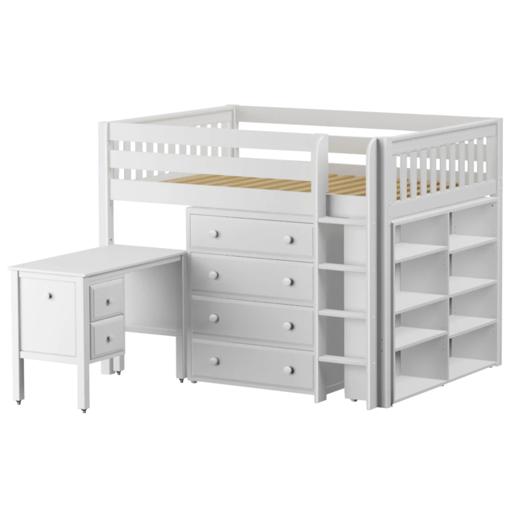 Maxtrix Full Mid Loft Bed With Straight Ladder, Storage + Desk 10 Maxtrix Full Mid Loft Bed With Straight Ladder, Storage + Desk - Image 8