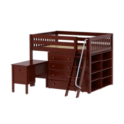 Maxtrix Full Mid Loft Bed With Angled Ladder, Storage + Desk -Babyletto Store KONG23L CS 98cb6f1b 50bf 48c5 afaf 84b89f0ef52a