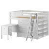 Maxtrix Full Mid Loft Bed With Angled Ladder, Storage + Desk -Babyletto Store KONG23L WS