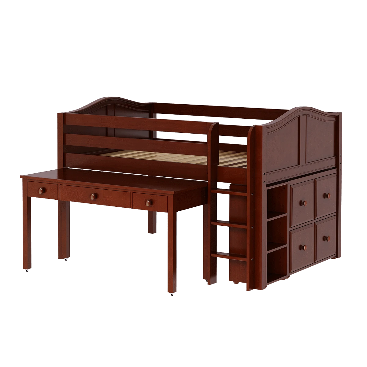 Maxtrix Full Low Loft Bed With Straight Ladder, Storage + Long Desk 7 Maxtrix Full Low Loft Bed With Straight Ladder, Storage + Long Desk - Image 5