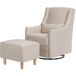 Babyletto Toco Swivel Glider + Stationary Ottoman 25 Babyletto Toco Swivel Glider + Stationary Ottoman -Babyletto Store M11287PBEW White Background Main 01
