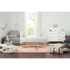 Babyletto Bixby 3-in-1 Convertible Metal Crib With Toddler Bed Conversion Kit -Babyletto Store M15101RWB Lifestyle 08 ed075e91 5c75 473d 9579 c479503add33