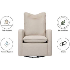 Babyletto Cali Pillowback Swivel Glider -Babyletto Store M20987PBEW White Background 02