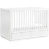 Babyletto Bento 3-in-1 Convertible Storage Crib With Toddler Bed Conversion Kit -Babyletto Store M21601W White Background Main 01