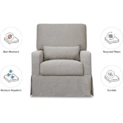Namesake Crawford Pillowback Comfort Swivel Glider 27 Namesake Crawford Pillowback Comfort Swivel Glider -Babyletto Store M21787PGEW White Background 02