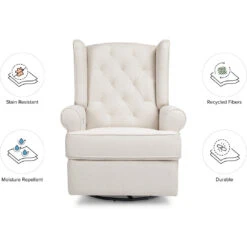 Namesake Harbour Electronic Recliner & Swivel Glider With USB Port 24 Namesake Harbour Electronic Recliner & Swivel Glider With USB Port -Babyletto Store M21987PCMEW White Background 02