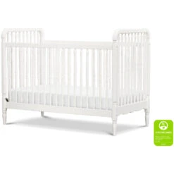 Namesake Liberty 3-in-1 Convertible Spindle Crib With Toddler Bed Conversion Kit 17 Namesake Liberty 3-in-1 Convertible Spindle Crib With Toddler Bed Conversion Kit -Babyletto Store M7101RW White Background Main Greenguard 00