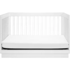 Babyletto Harlow 3-in-1 Convertible Acrylic Crib With Toddler Bed Conversion Kit -Babyletto Store M8601KW White Background 03 fc95a2f6 282d 4453 8ee8 a5b3b04455c7