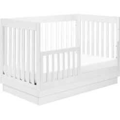 Babyletto Harlow 3-in-1 Convertible Acrylic Crib With Toddler Bed Conversion Kit -Babyletto Store M8601KW White Background 05 ee48a704 9b23 41ed b2c4 77364b03cbeb
