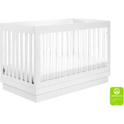 Babyletto Harlow 3-in-1 Convertible Acrylic Crib With Toddler Bed Conversion Kit -Babyletto Store M8601KW White Background Main Greenguard 00 27fd5dda 4691 49ac 9bd6 c3d7519025ba