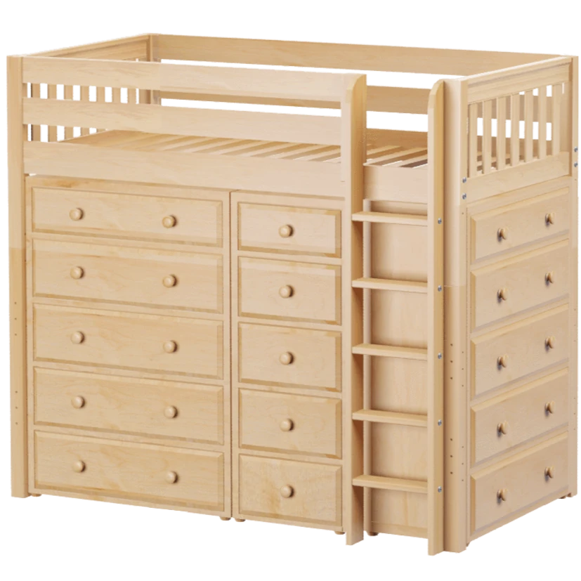 Maxtrix Twin High Loft Bed With Straight Ladder + Storage 3 Maxtrix Twin High Loft Bed With Straight Ladder + Storage