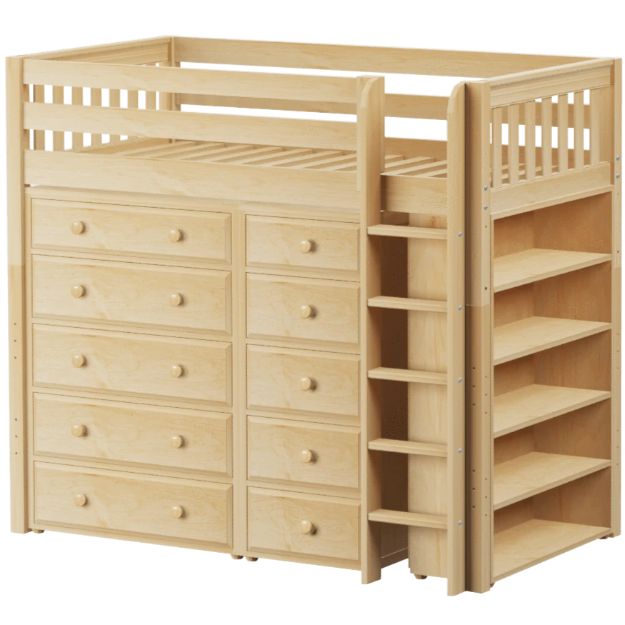 Maxtrix Twin High Loft Bed With Straight Ladder + Storage 7 Maxtrix Twin High Loft Bed With Straight Ladder + Storage - Image 5