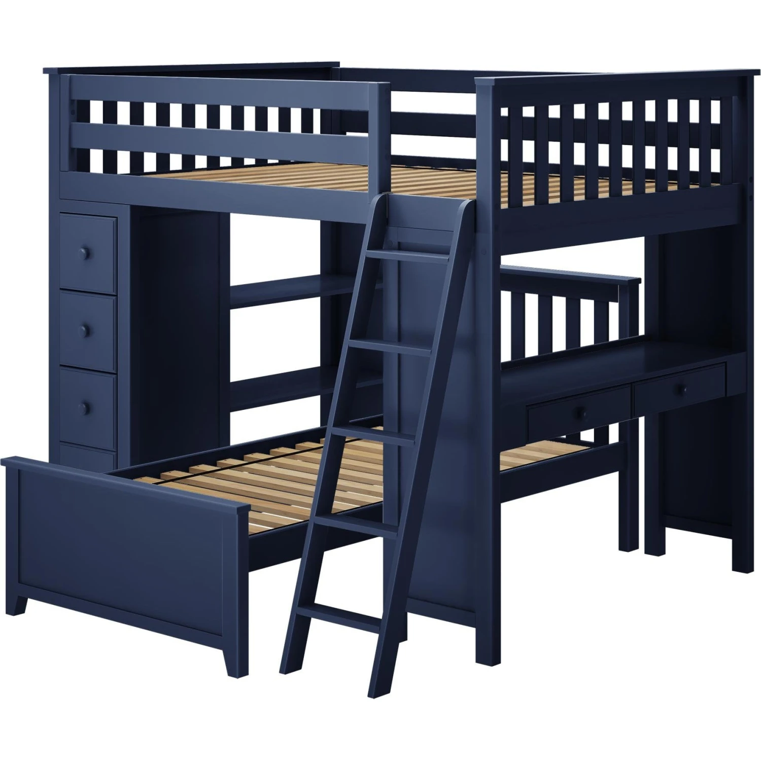 Jackpot Deluxe Mayfair Full Over Twin L-Shape Bunk With Desk + Storage 5 Jackpot Deluxe Mayfair Full Over Twin L-Shape Bunk With Desk + Storage - Image 3