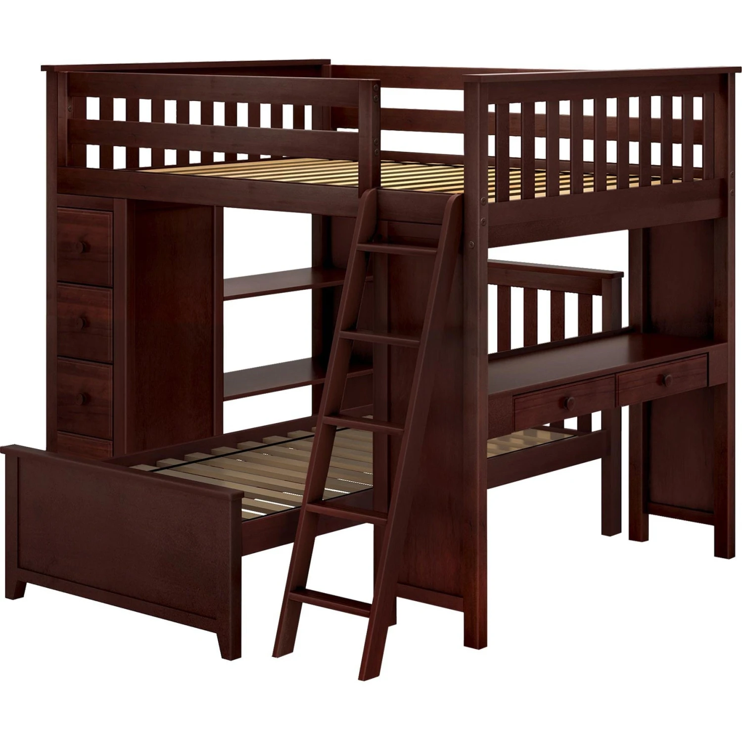 Jackpot Deluxe Mayfair Full Over Twin L-Shape Bunk With Desk + Storage 6 Jackpot Deluxe Mayfair Full Over Twin L-Shape Bunk With Desk + Storage - Image 4