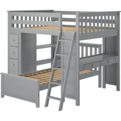 Jackpot Deluxe Mayfair Full Over Twin L-Shape Bunk With Desk + Storage 15 Jackpot Deluxe Mayfair Full Over Twin L-Shape Bunk With Desk + Storage -Babyletto Store MAYFAIR1GREYLEFT 1 8967a24c 4a15 42ff b25e f632149fb581