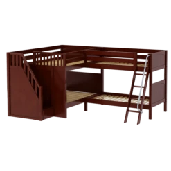 Maxtrix Full Medium Corner Bunk Bed With Ladder + Stairs - L -Babyletto Store MIDDLE CP