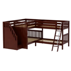 Maxtrix Full Medium Corner Bunk Bed With Ladder + Stairs - L -Babyletto Store MIDDLE CS