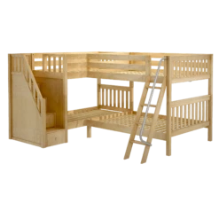 Maxtrix Full Medium Corner Bunk Bed With Ladder + Stairs - L -Babyletto Store MIDDLE NS