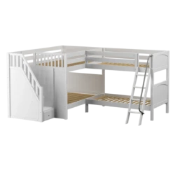 Maxtrix Full Medium Corner Bunk Bed With Ladder + Stairs - L -Babyletto Store MIDDLE WP