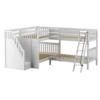 Maxtrix Full Medium Corner Bunk Bed With Ladder + Stairs - L 1 Maxtrix Full Medium Corner Bunk Bed With Ladder + Stairs - L -Babyletto Store MIDDLE WS
