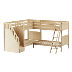 Maxtrix Twin Medium Corner Bunk Bed With Ladder + Stairs - L -Babyletto Store MIDST NP