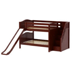 Maxtrix Full Low Bunk Bed With Stairs + Slide -Babyletto Store MOUNTAIN CC