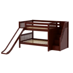 Maxtrix Full Low Bunk Bed With Stairs + Slide -Babyletto Store MOUNTAIN CS