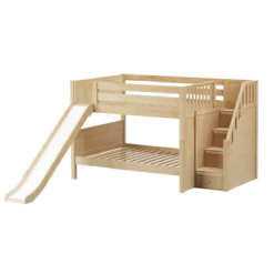 Maxtrix Full Low Bunk Bed With Stairs + Slide -Babyletto Store MOUNTAIN NP