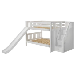 Maxtrix Full Low Bunk Bed With Stairs + Slide -Babyletto Store MOUNTAIN WS f6a9b843 c93a 484d a220 69cef1adb5a6