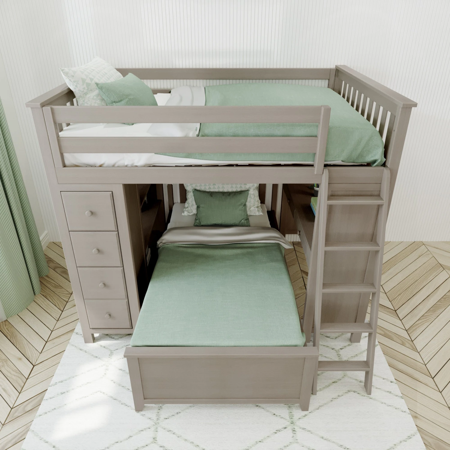 Jackpot Deluxe Mayfair Full Over Twin L-Shape Bunk With Desk + Storage 9 Jackpot Deluxe Mayfair Full Over Twin L-Shape Bunk With Desk + Storage - Image 7