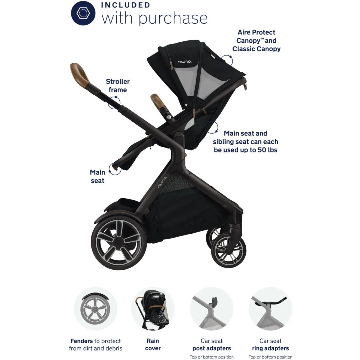 Nuna Demi Grow Stroller With Aire Protect Canopy 21 Nuna Demi Grow Stroller With Aire Protect Canopy - Image 19