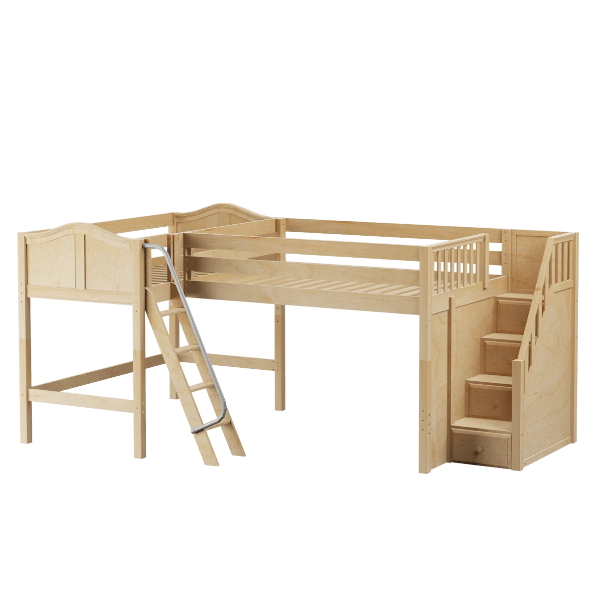 Maxtrix Twin Full Medium Corner Loft Bed With Ladder + Stairs - R 11 Maxtrix Twin Full Medium Corner Loft Bed With Ladder + Stairs - R - Image 9