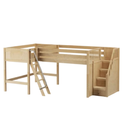 Maxtrix Twin Full Medium Corner Loft Bed With Ladder + Stairs - R 15 Maxtrix Twin Full Medium Corner Loft Bed With Ladder + Stairs - R -Babyletto Store PASS NP