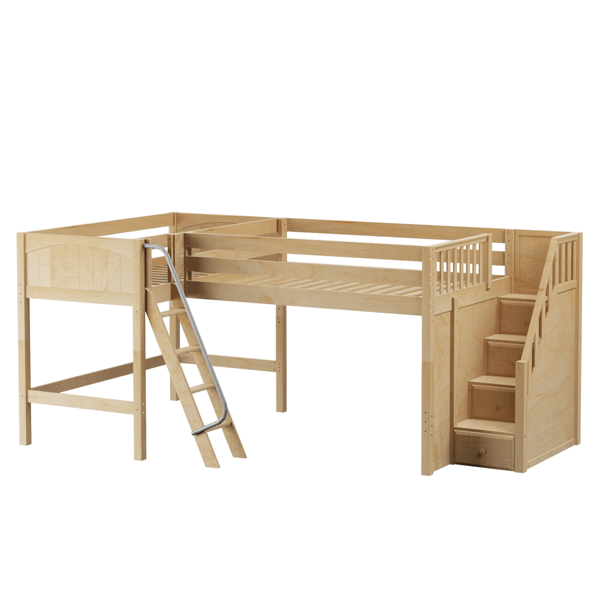 Maxtrix Twin Full Medium Corner Loft Bed With Ladder + Stairs - R 7 Maxtrix Twin Full Medium Corner Loft Bed With Ladder + Stairs - R - Image 5