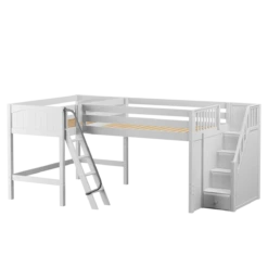 Maxtrix Twin Full Medium Corner Loft Bed With Ladder + Stairs - R 18 Maxtrix Twin Full Medium Corner Loft Bed With Ladder + Stairs - R -Babyletto Store PASS WP