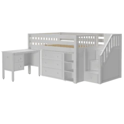 Maxtrix Full Low Loft Bed With Stairs, Storage + Desk 27 Maxtrix Full Low Loft Bed With Stairs, Storage + Desk -Babyletto Store PERFECT22L WS