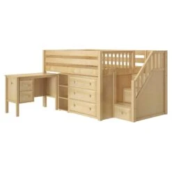 Maxtrix Full Low Loft Bed With Stairs, Storage + Desk 24 Maxtrix Full Low Loft Bed With Stairs, Storage + Desk -Babyletto Store PERFECT22 NP LEFT