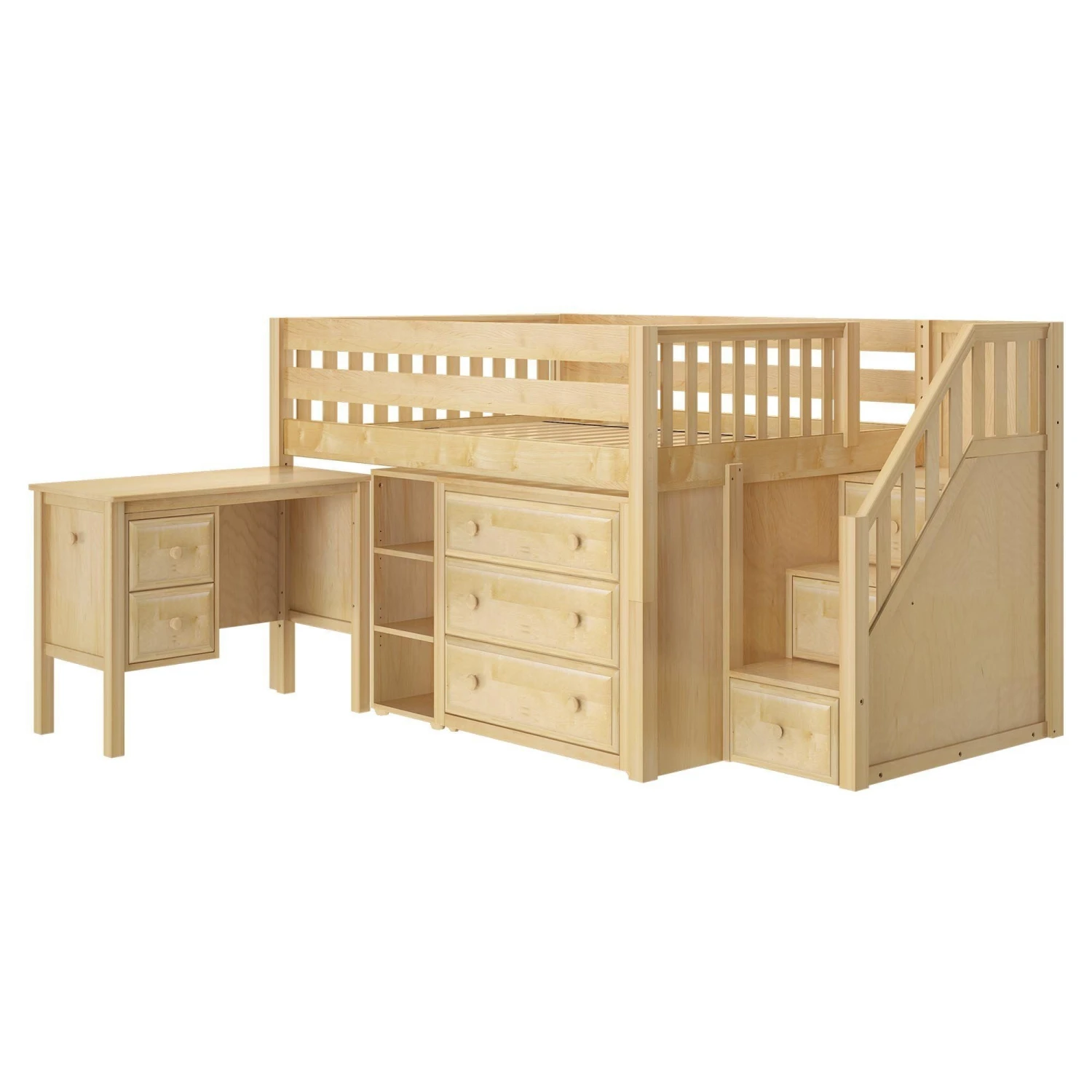 Maxtrix Full Low Loft Bed With Stairs, Storage + Desk 13 Maxtrix Full Low Loft Bed With Stairs, Storage + Desk - Image 11