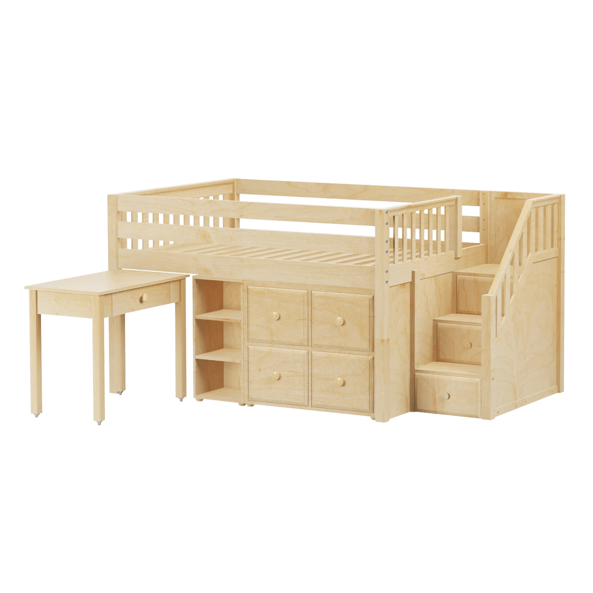 Maxtrix Full Low Loft Bed With Stairs, Storage + Desk 11 Maxtrix Full Low Loft Bed With Stairs, Storage + Desk - Image 9