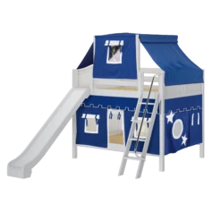 Maxtrix Full Medium Bunk Bed With Angled Ladder, Curtain, Top Tent + Slide 36 Maxtrix Full Medium Bunk Bed With Angled Ladder, Curtain, Top Tent + Slide -Babyletto Store QUACK22 WC