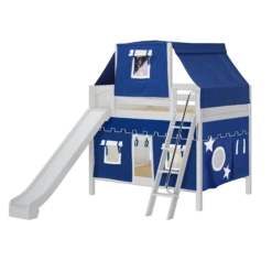 Maxtrix Full Medium Bunk Bed With Angled Ladder, Curtain, Top Tent + Slide 37 Maxtrix Full Medium Bunk Bed With Angled Ladder, Curtain, Top Tent + Slide -Babyletto Store QUACK22 WP