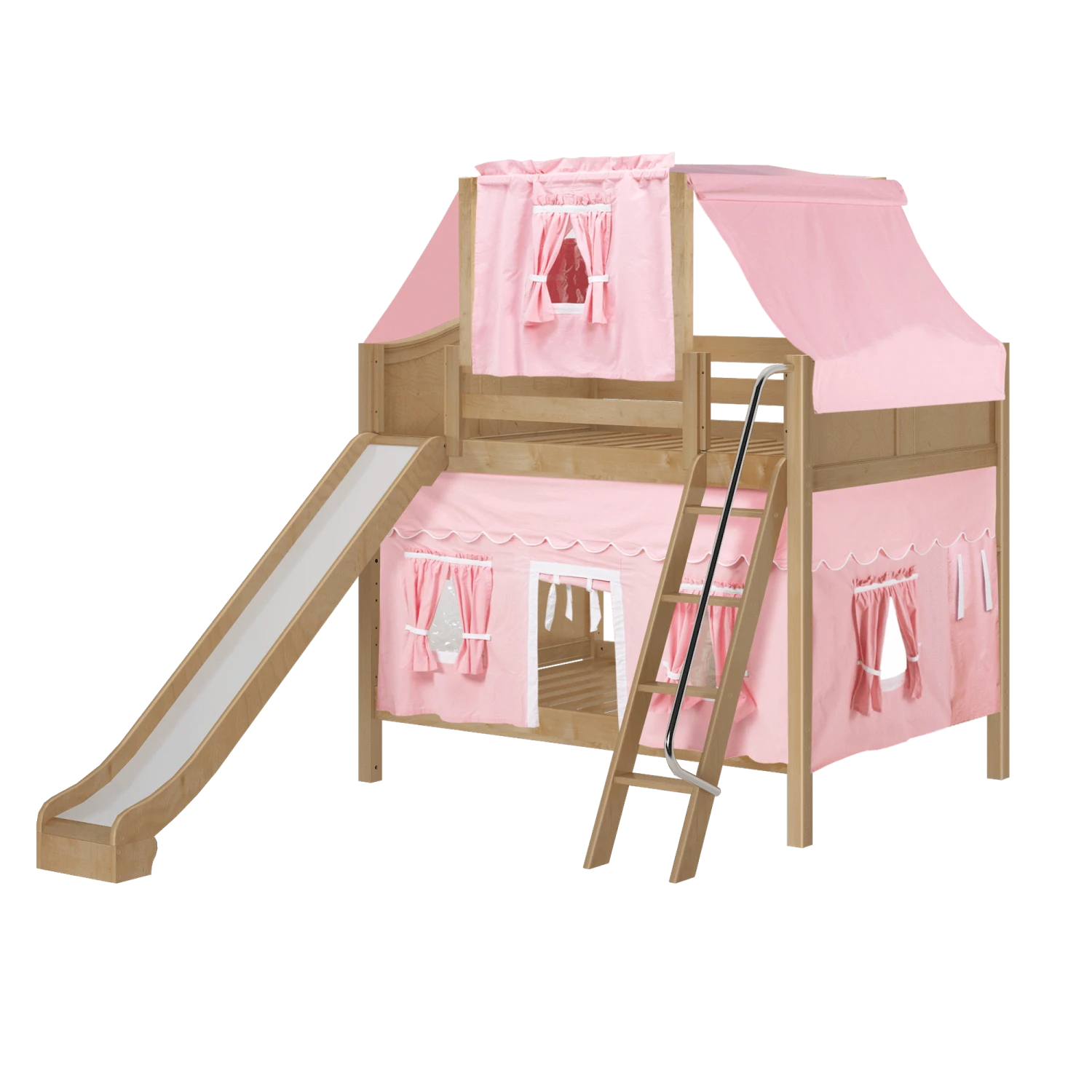 Maxtrix Full Medium Bunk Bed With Angled Ladder, Curtain, Top Tent + Slide 8 Maxtrix Full Medium Bunk Bed With Angled Ladder, Curtain, Top Tent + Slide - Image 6